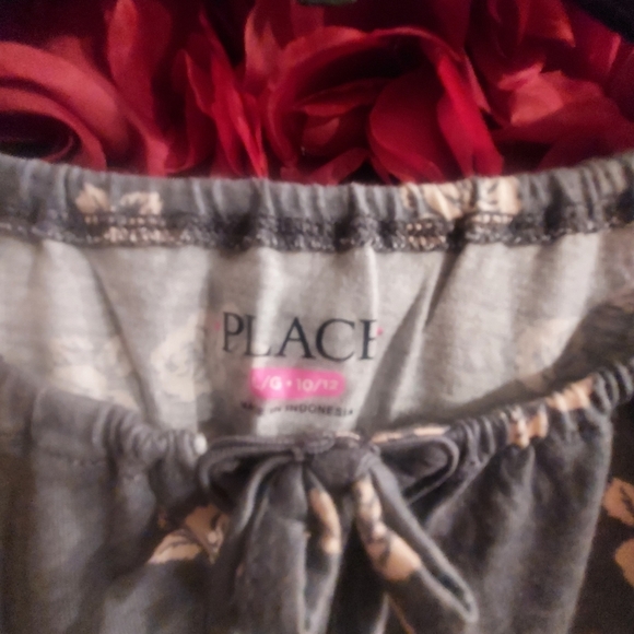 Children's Place Girls Grey Dress with Pink Rosebuds Size 10/12 - Picture 2 of 8